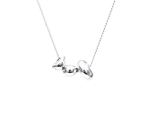Pure silver nugget necklace Crude No 6