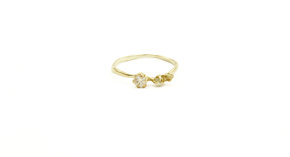 Unique Engagement Ring With Raw Diamonds